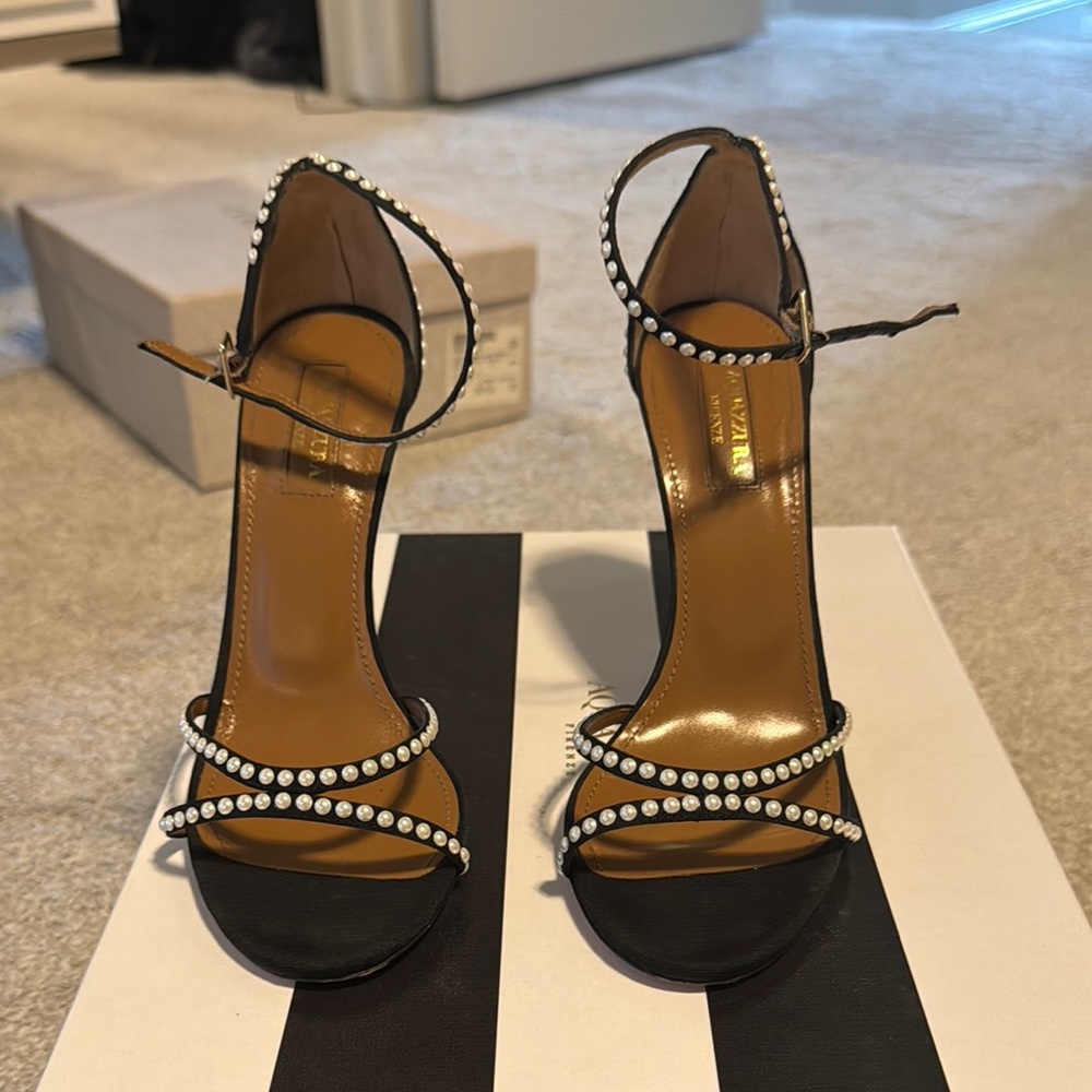 Aquazzurra Purist Sandal w/ Pearls